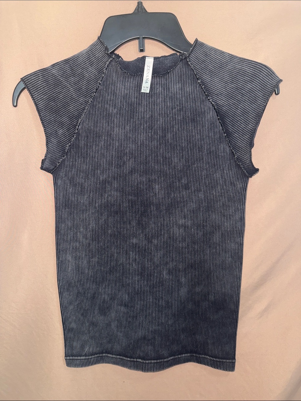 NWT Women’s Zenana S/M Black Ribbed Mock-Neck top